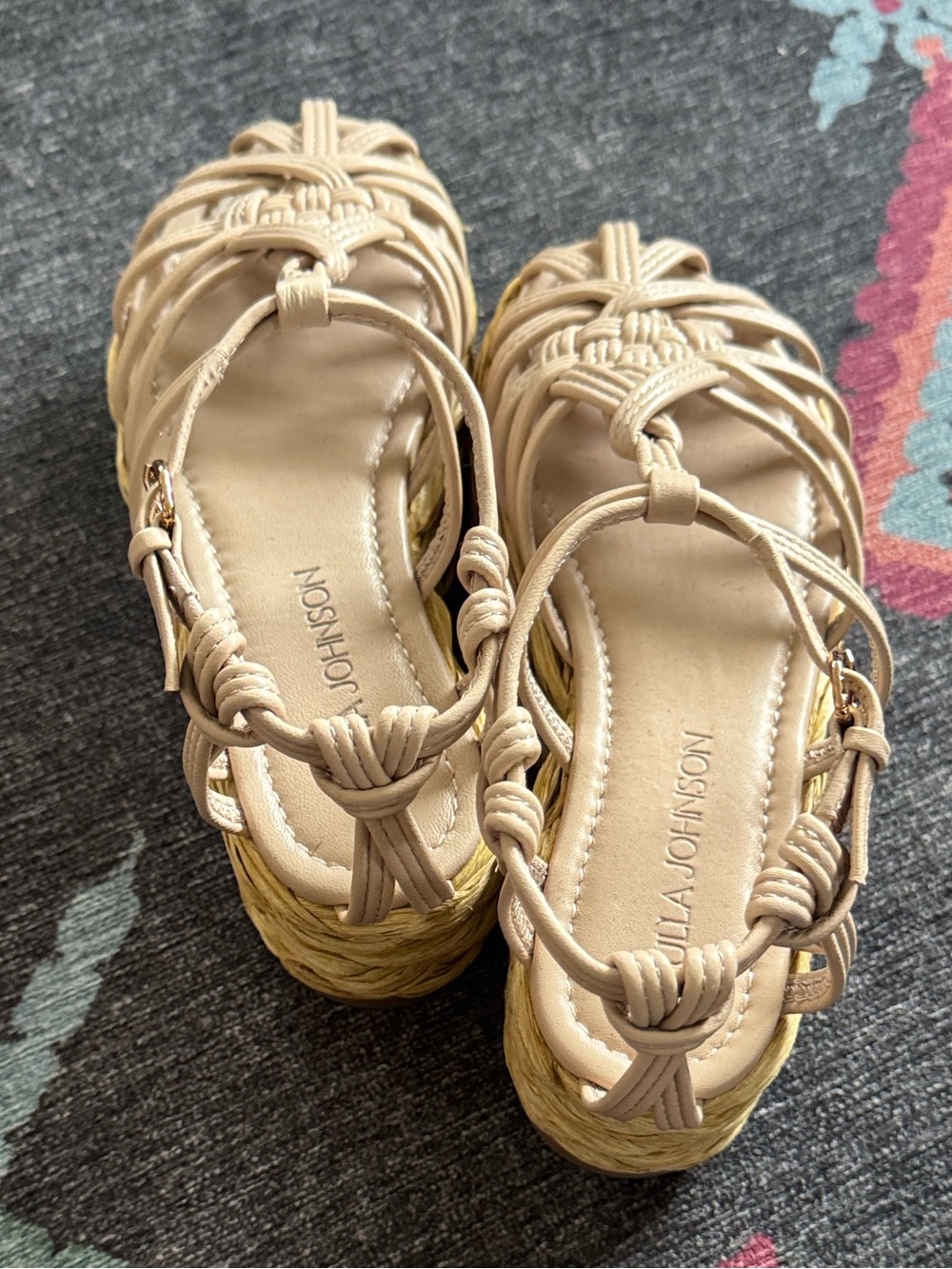 Ulla Johnson Viola Knotted Leather Platform Sandals Cream Size 7.5 (EU 37.5) - Picture 5 of 11